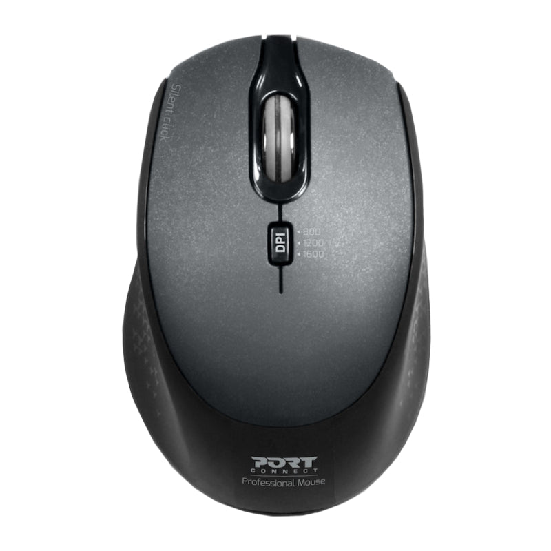 Image 1 for Port Connect Silent 1600DPI 3 Button Wireless Mouse - Black