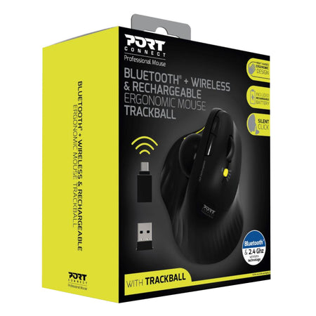 Image 6 for Port Connect Bluetooth + Wireless Rechargeable Ergonomic Trackball Mouse
