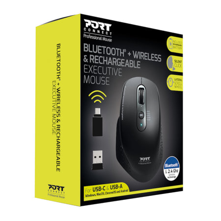 Image 5 for Port Connect Bluetooth Wireless and Rechargeable Executive Mouse - Black