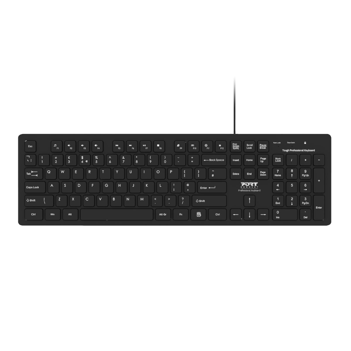 Image 1 for Port Connect Tough Office USB Keyboard - Black