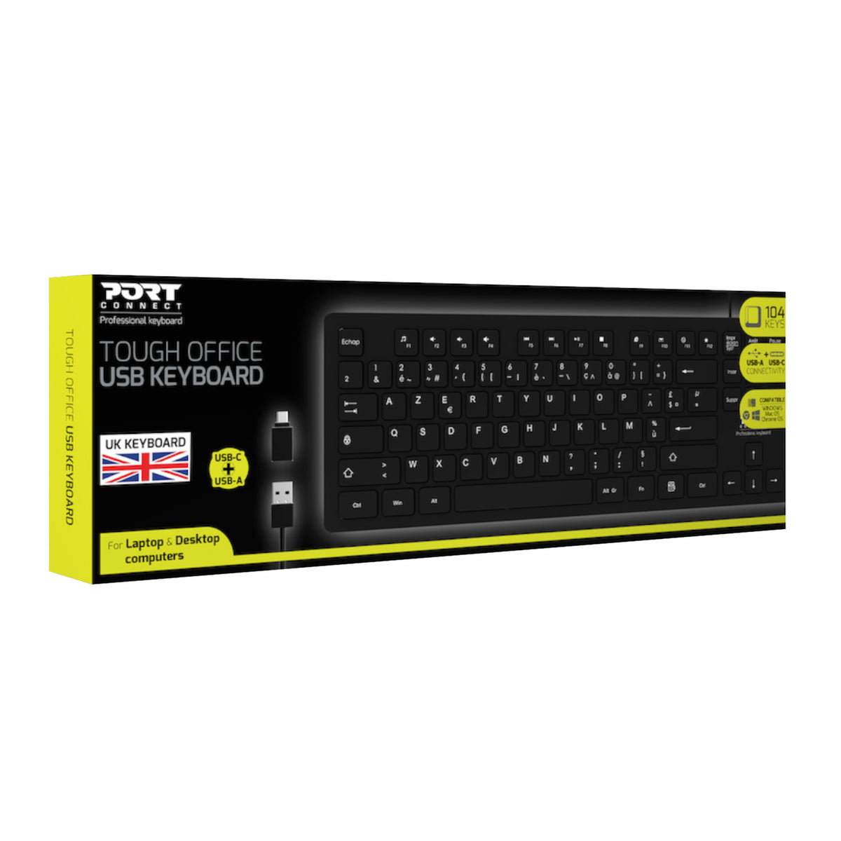 Image 5 for Port Connect Tough Office USB Keyboard - Black
