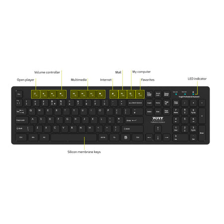 Image 6 for Port Connect Tough Office USB Keyboard - Black