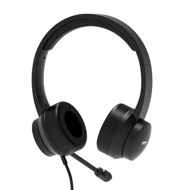 Image 5 for Port Connect USB Headset 1.8m Cable with Mic and Padded/Soft Cushions Black