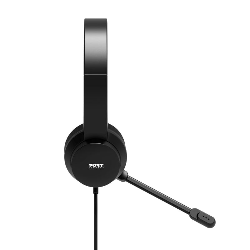 Image 3 for Port Connect USB Headset 1.8m Cable with Mic and Padded/Soft Cushions Black