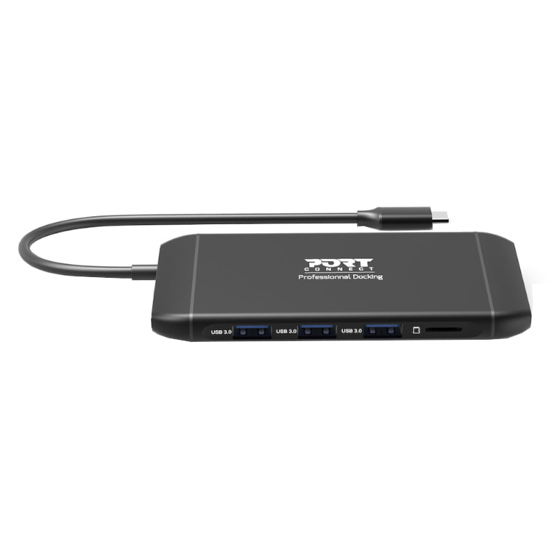 Image 2 for Port USB Type-C 4 x USB3.1|1 x Aux|Micro+SD Card Reader|1 x RJ45|1 x HDMI|1 x VGA|1 x Type-C PD Dock 100W - Black