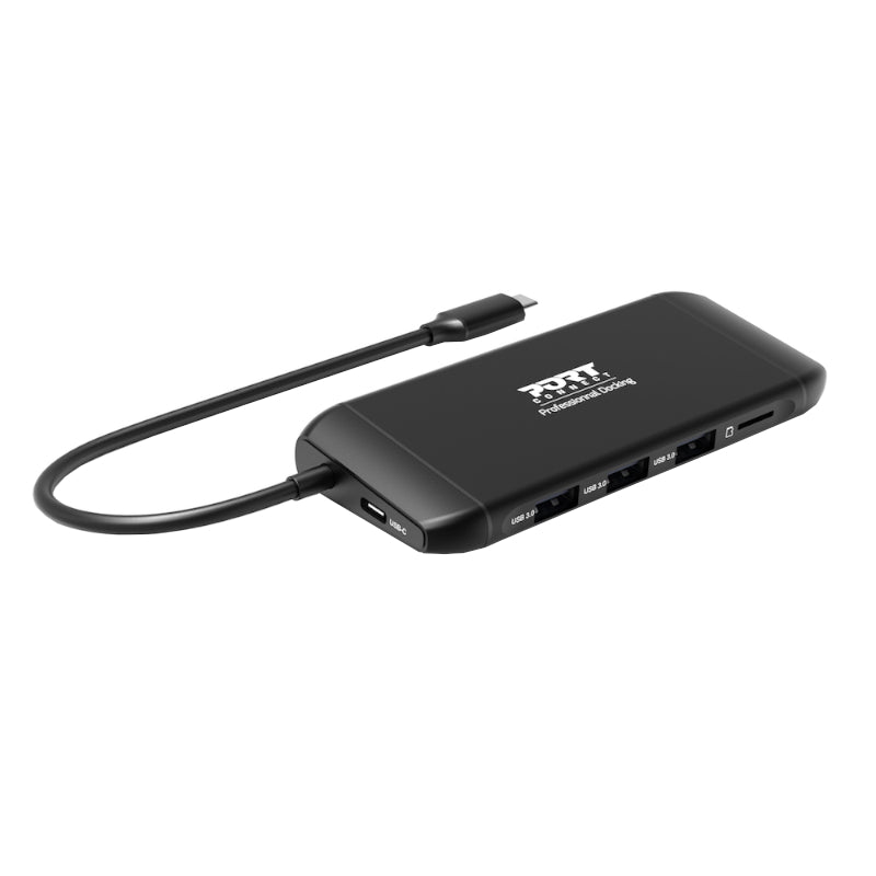 Image 3 for Port USB Type-C 4 x USB3.1|1 x Aux|Micro+SD Card Reader|1 x RJ45|1 x HDMI|1 x VGA|1 x Type-C PD Dock 100W - Black