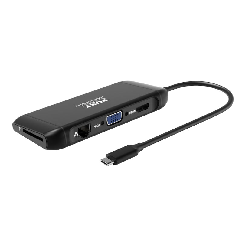 Image 4 for Port USB Type-C 4 x USB3.1|1 x Aux|Micro+SD Card Reader|1 x RJ45|1 x HDMI|1 x VGA|1 x Type-C PD Dock 100W - Black