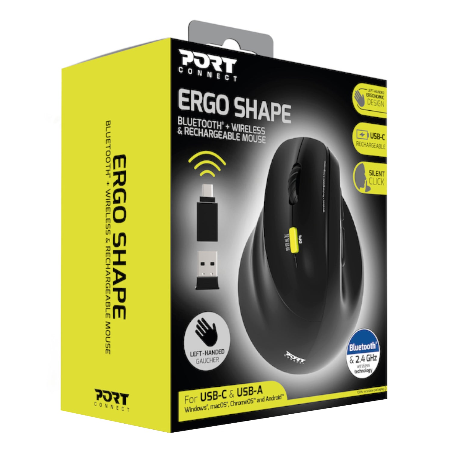 Image 7 for Port Connect Ergo Shape Rechargeable Wireless Mouse