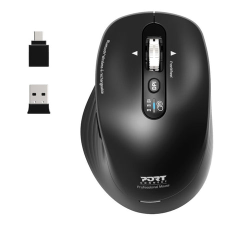 Image 1 for Port Connect Business 2.4GHz Rechargeable Bluetooth Wireless Mouse - Black