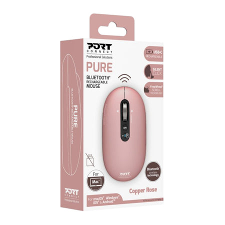 Image 5 for Port Connect PURE MAC Rechargeable Wireless and Bluetooth Mouse - Copper Rose