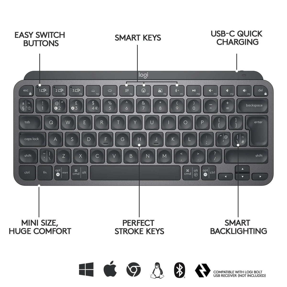 Image 8 for Logitech MX Keys Mini Wireless Illuminated Keyboard - Graphite