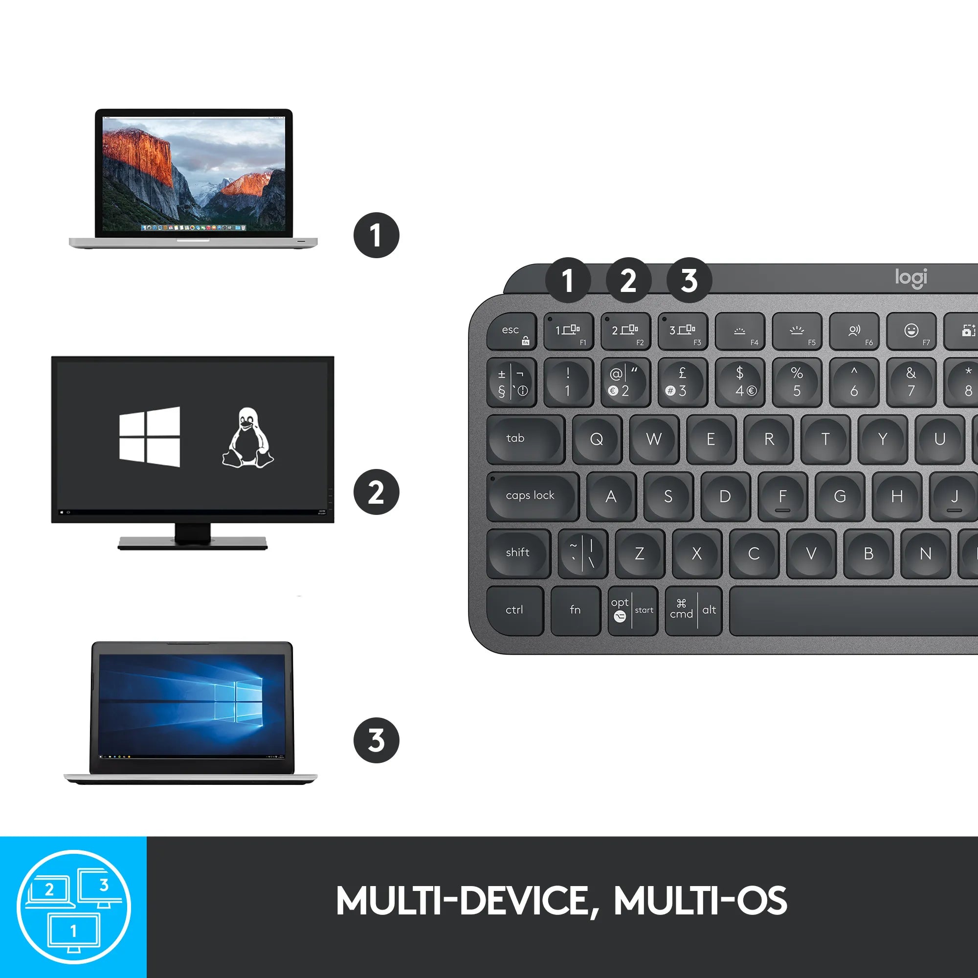 Image 10 for Logitech MX Keys Mini Wireless Illuminated Keyboard - Graphite