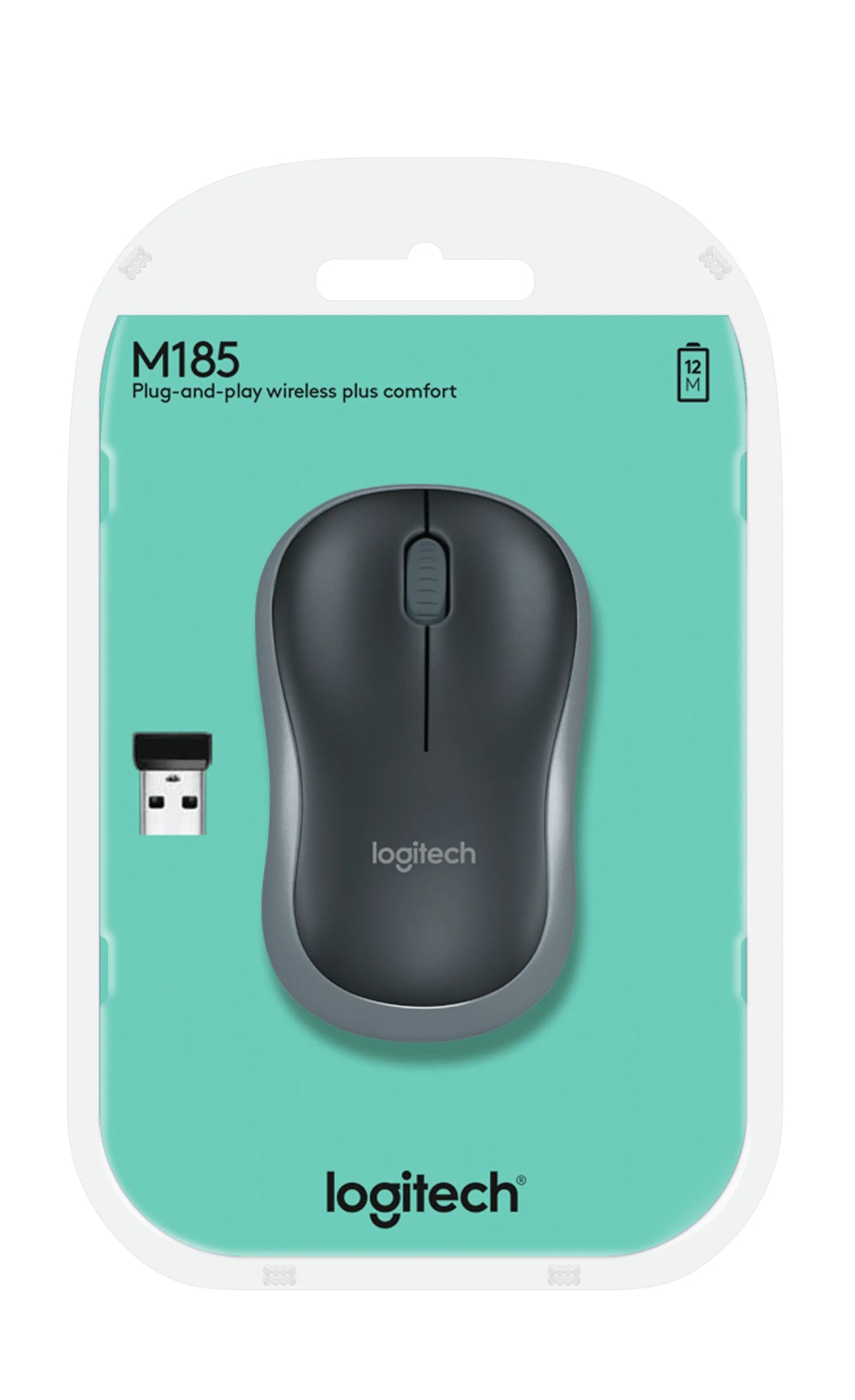 Image 3 for Logitech M185 Wireless Mouse - Black and Grey