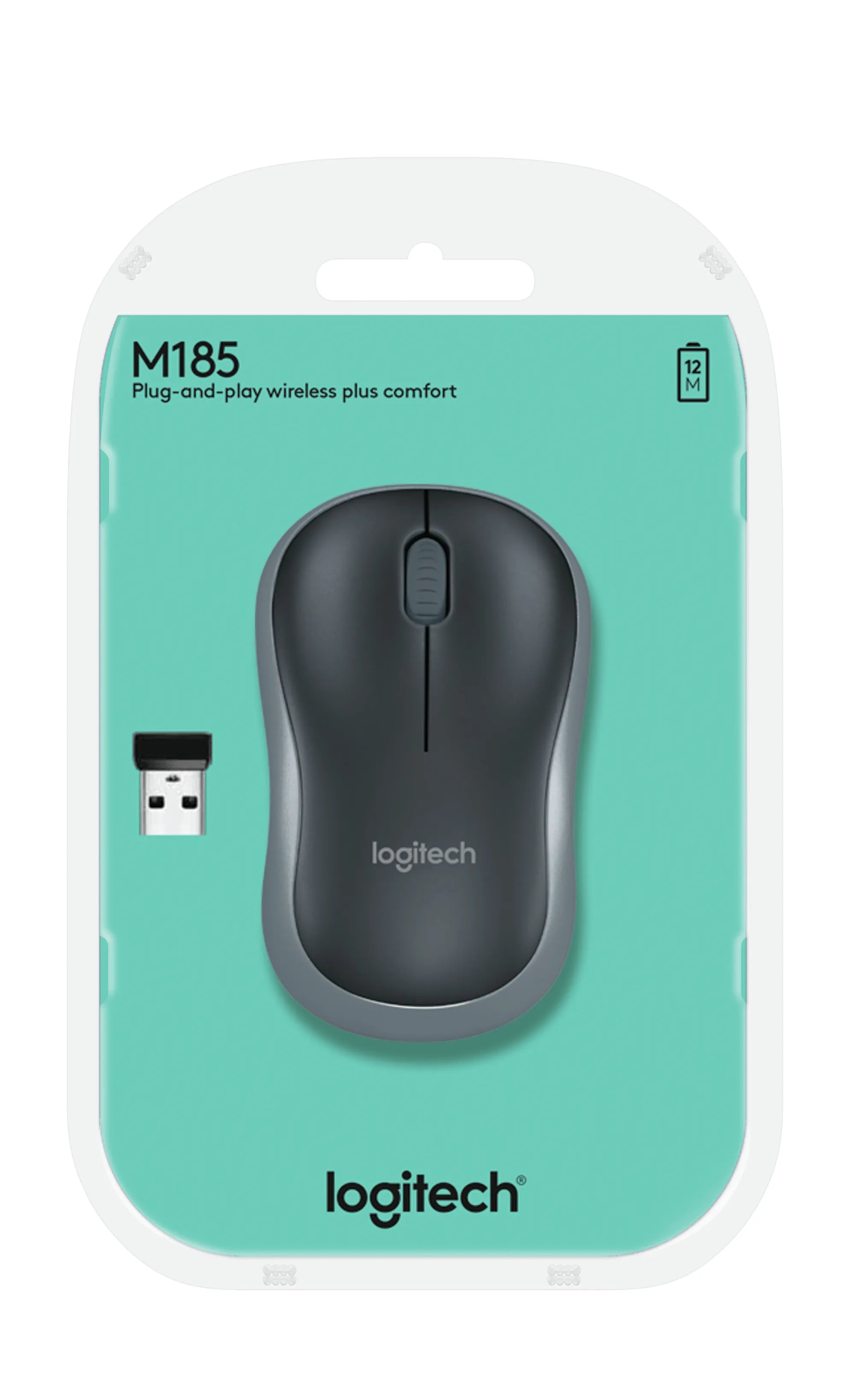 Image 3 for Logitech M185 Wireless Mouse - Black and Grey