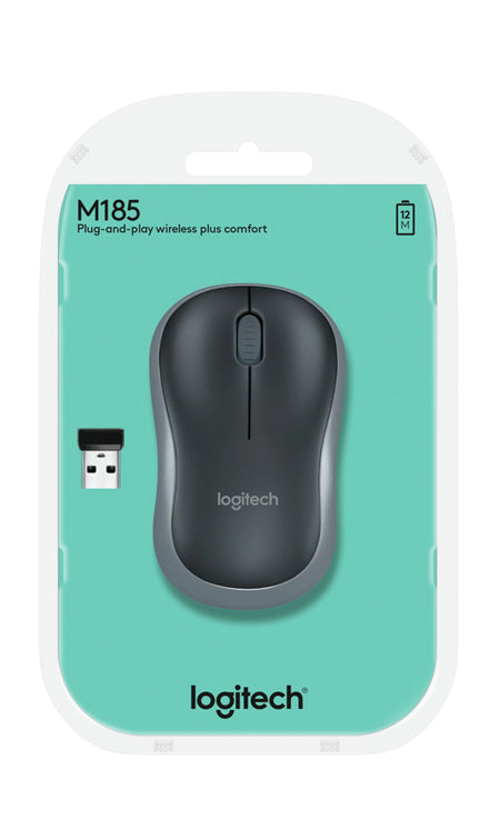 Image 3 for Logitech M185 Wireless Mouse - Black and Grey