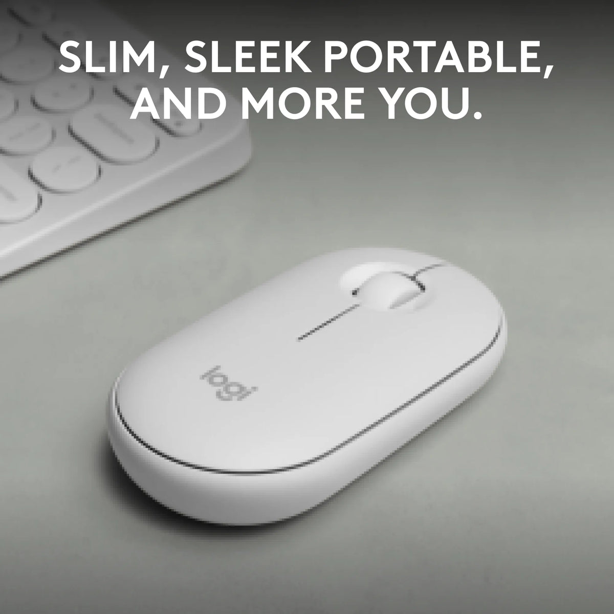 Image 9 for Logitech Pebble Mouse 2 M350s Wireless Bluetooth Mouse - Tonal White