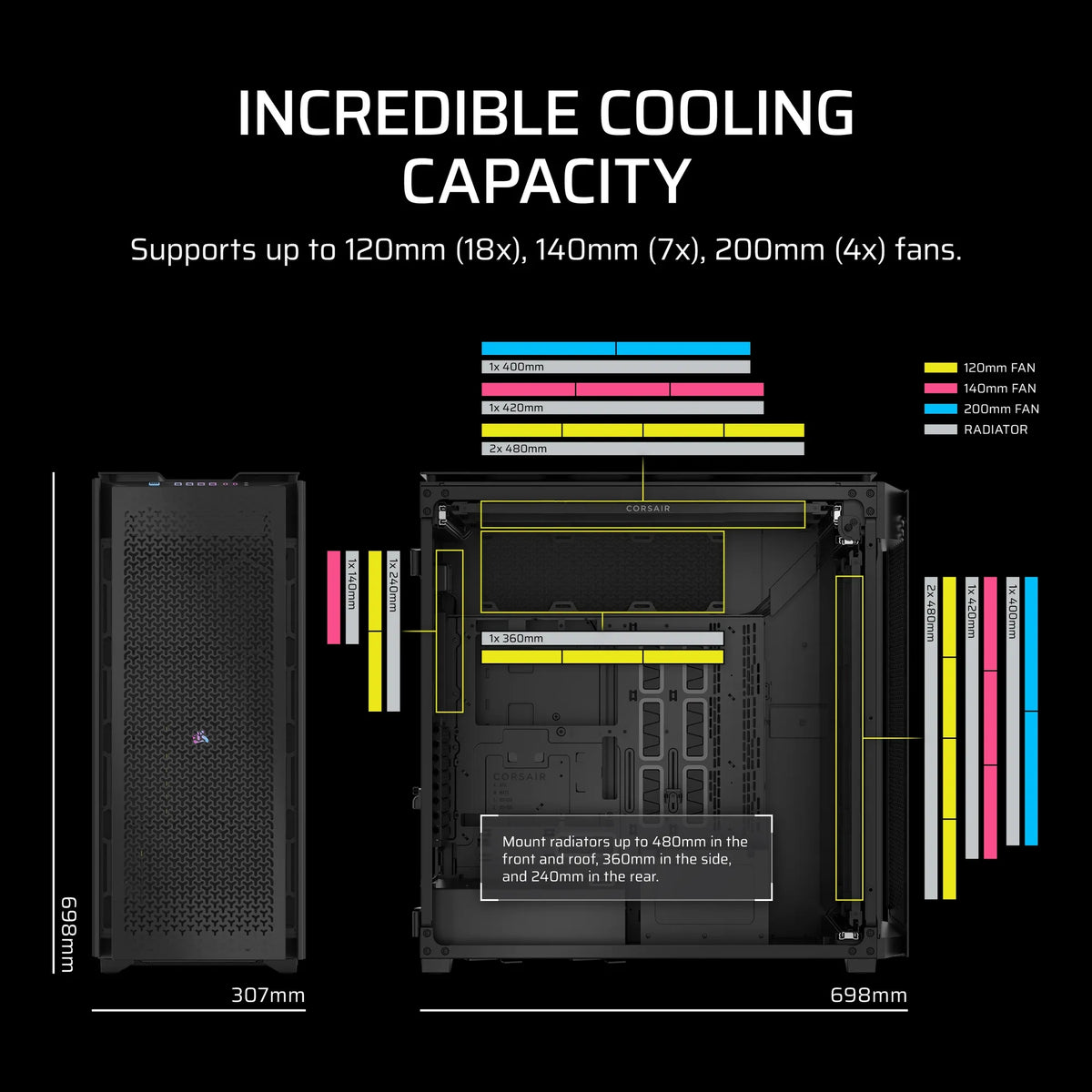 Image 9 for iCUE LINK 9000D AIRFLOW Tempered Glass Super-Tower