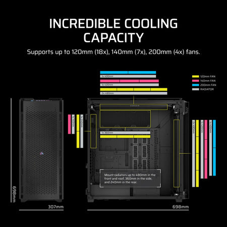 Image 9 for iCUE LINK 9000D AIRFLOW Tempered Glass Super-Tower