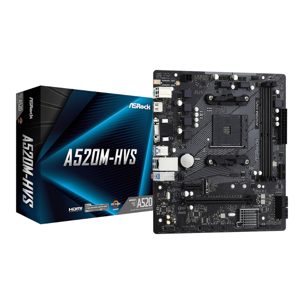Image 1 for ASRock A520M-HVS AMD AM4 M-ATX Motherboard