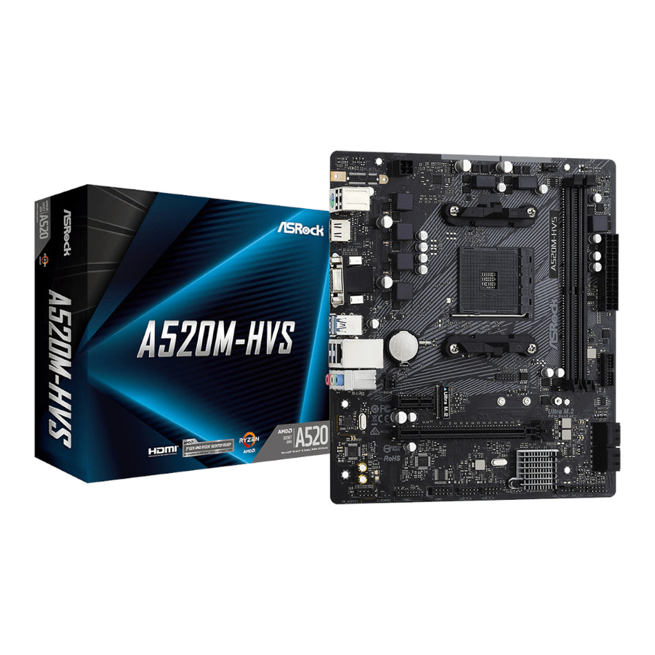 Image 1 for ASRock A520M-HVS AMD AM4 M-ATX Motherboard
