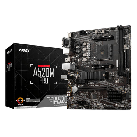 Image 1 for MSI A520M-PRO AMD AM4 MATX Gaming Motherboard