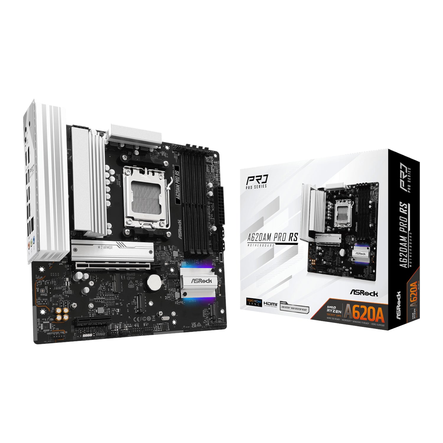 Image 1 for ASRock A620AM Pro RS AM5 M-ATX Motherboard