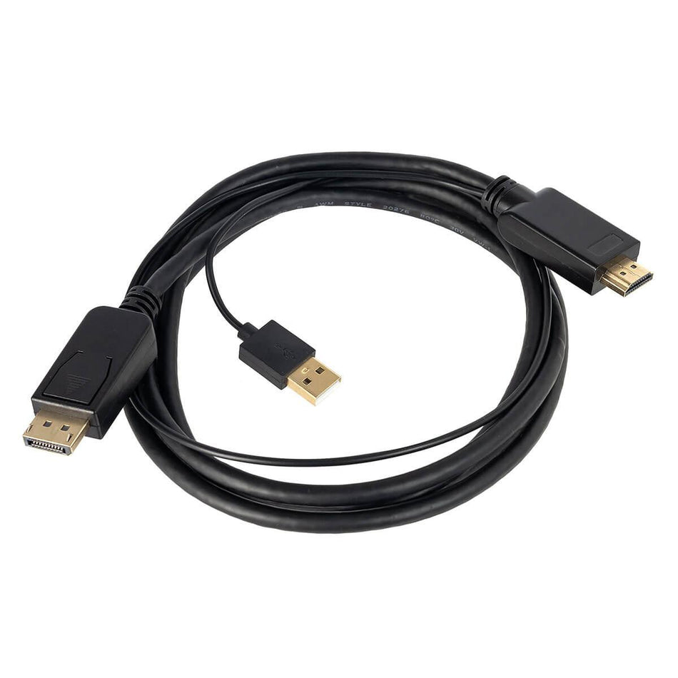 1.8m HDMI Male to DisplayPort Male Cable - 4K High-Speed Adapter