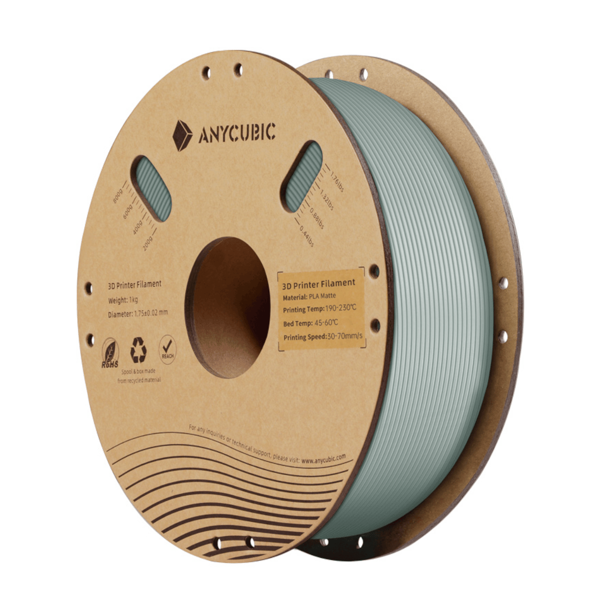Image 1 for Anycubic PLA Matte Filament 1kg - Nardo Grey