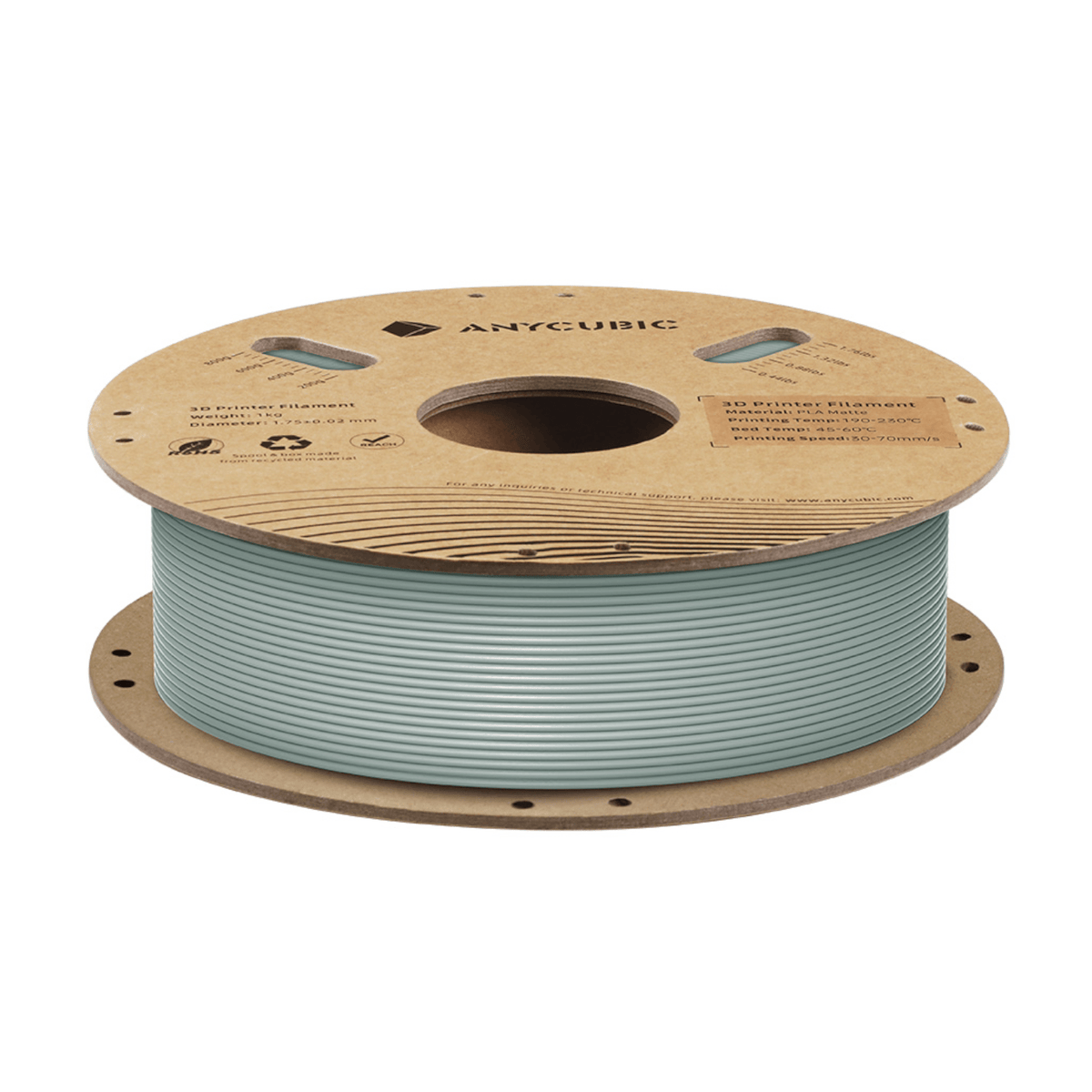 Image 2 for Anycubic PLA Matte Filament 1kg - Nardo Grey