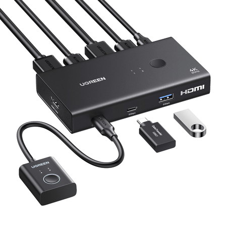 Image 3 for UGreen HDMI 2.0 KVM Switch 2-In-1 Out