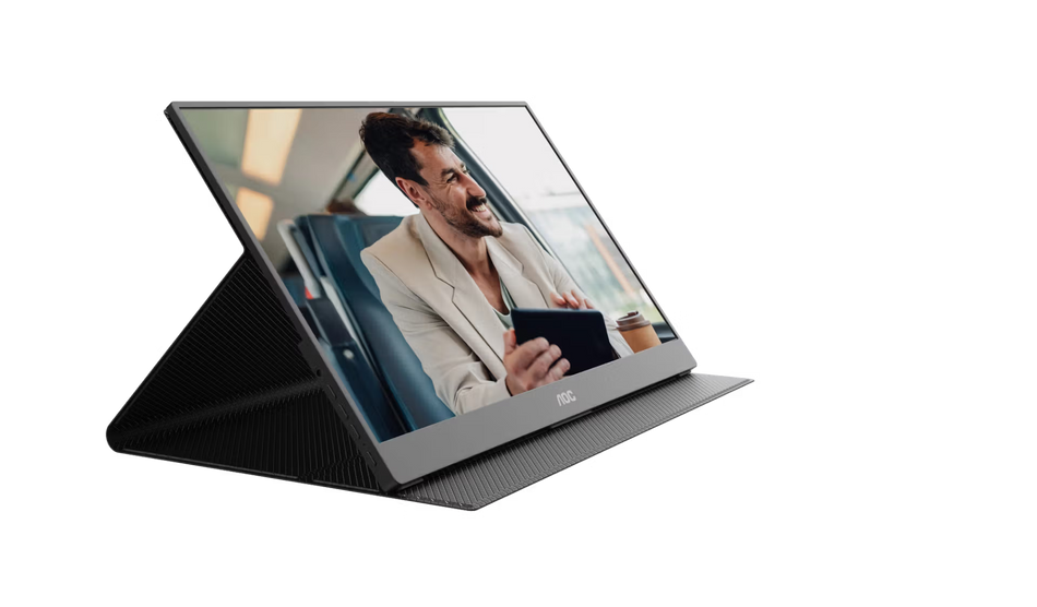 AOC 16T20E2 15.6" Portable Monitor - Dual USB-C Powered, IPS FHD 1920x1080 60Hz, Mini HDMI, 230nits, VESA Mount, Smart Cover, 3 Year Warranty