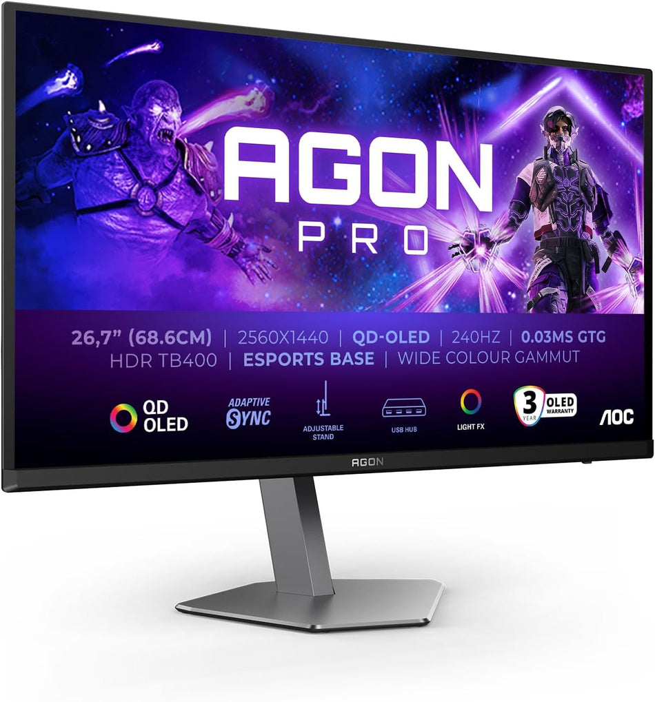 AOC AGON AG326UZD 31.5-inch QD-OLED UHD 4K 240Hz Gaming Monitor