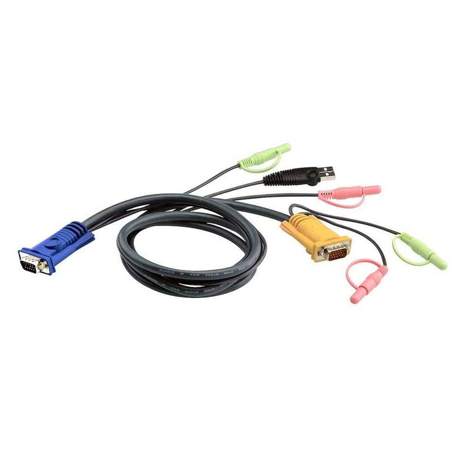 ATEN 1.8M USB KVM Cable with Audio and SPHD