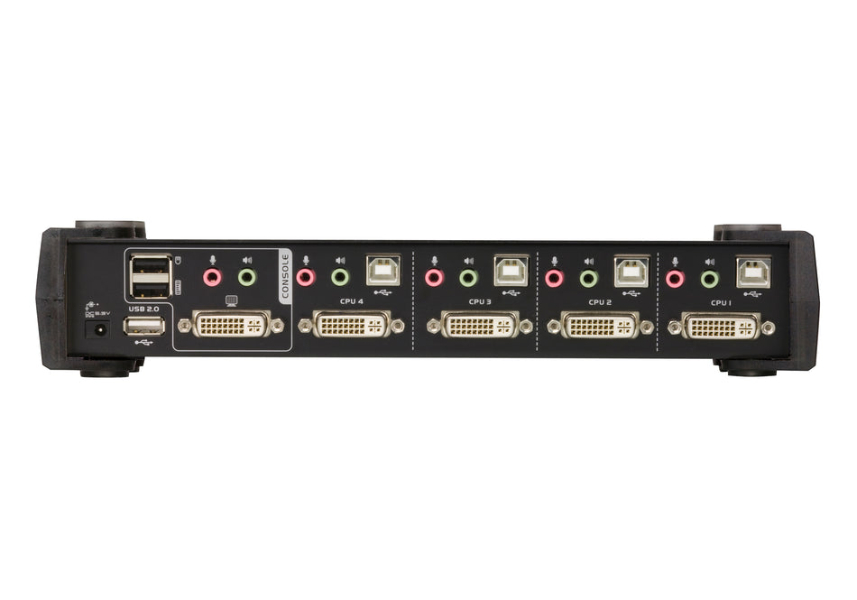 ATEN 4-Port Dual Video DVI KVMP Switch with Audio