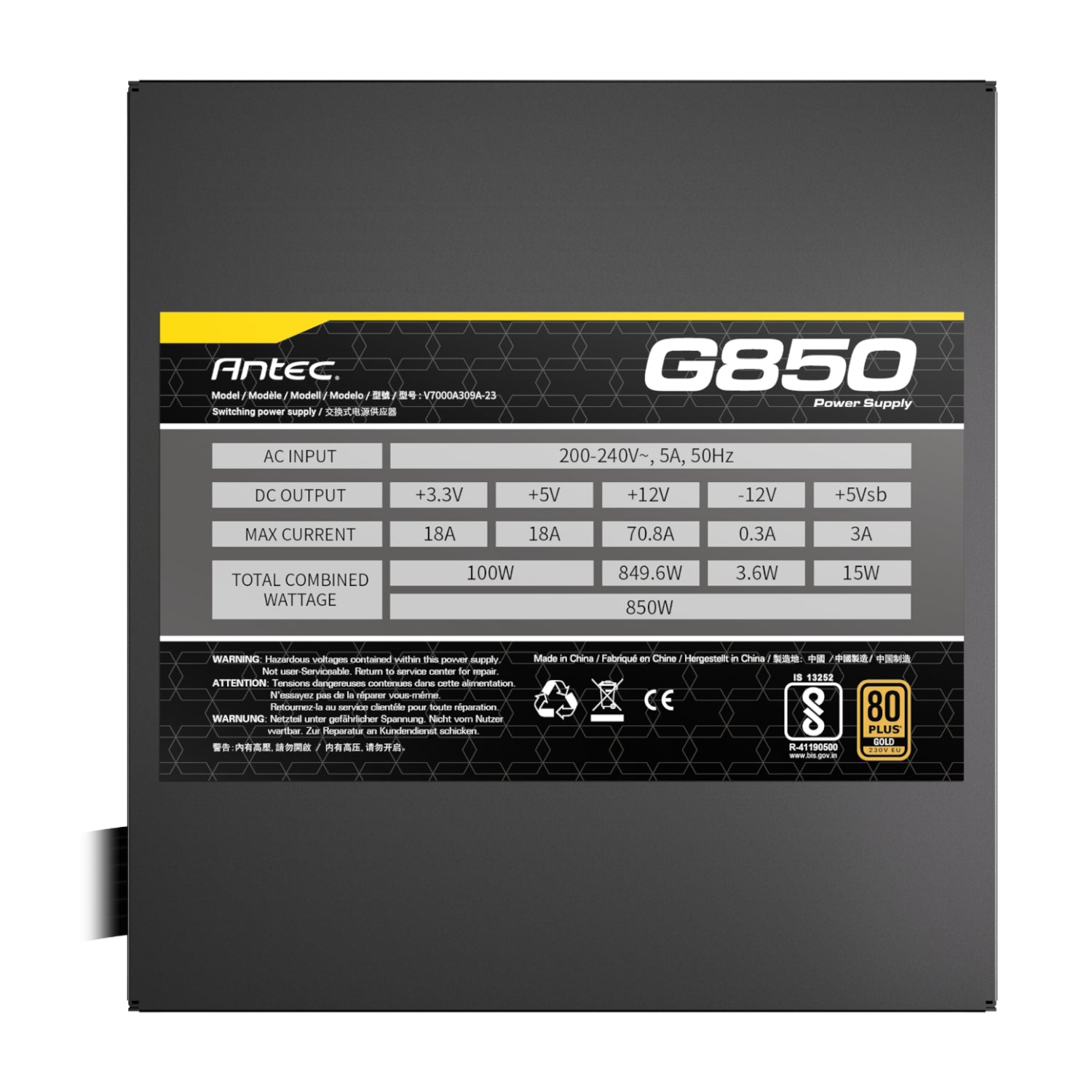 Image 6 for Antec ATOM G850 850W 80 PLUS Gold Semi-Modular Power Supply