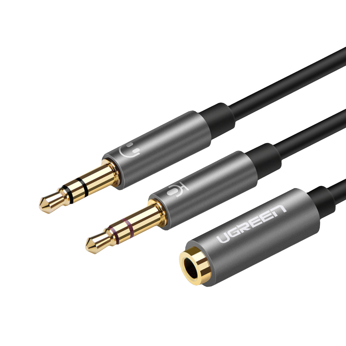 Image 1 for UGREEN UV140 AUX 3.5mm Audio Splitter Cable - Black/Grey