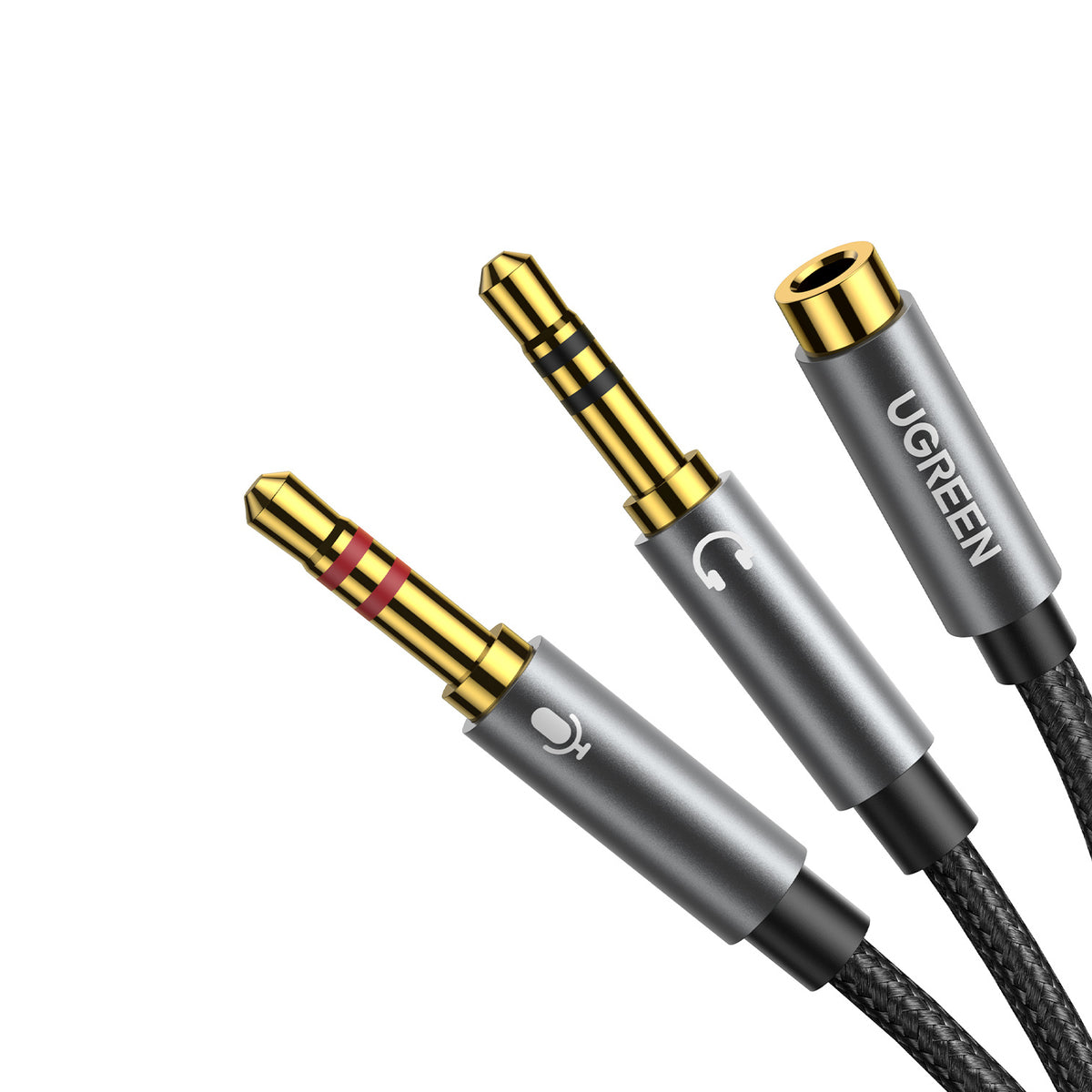 Image 2 for UGREEN UV140 AUX 3.5mm Audio Splitter Cable - Black/Grey