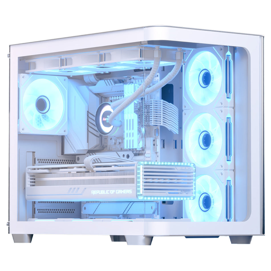 Aerocool P500C White Mid Tower Case with RGB Fans
