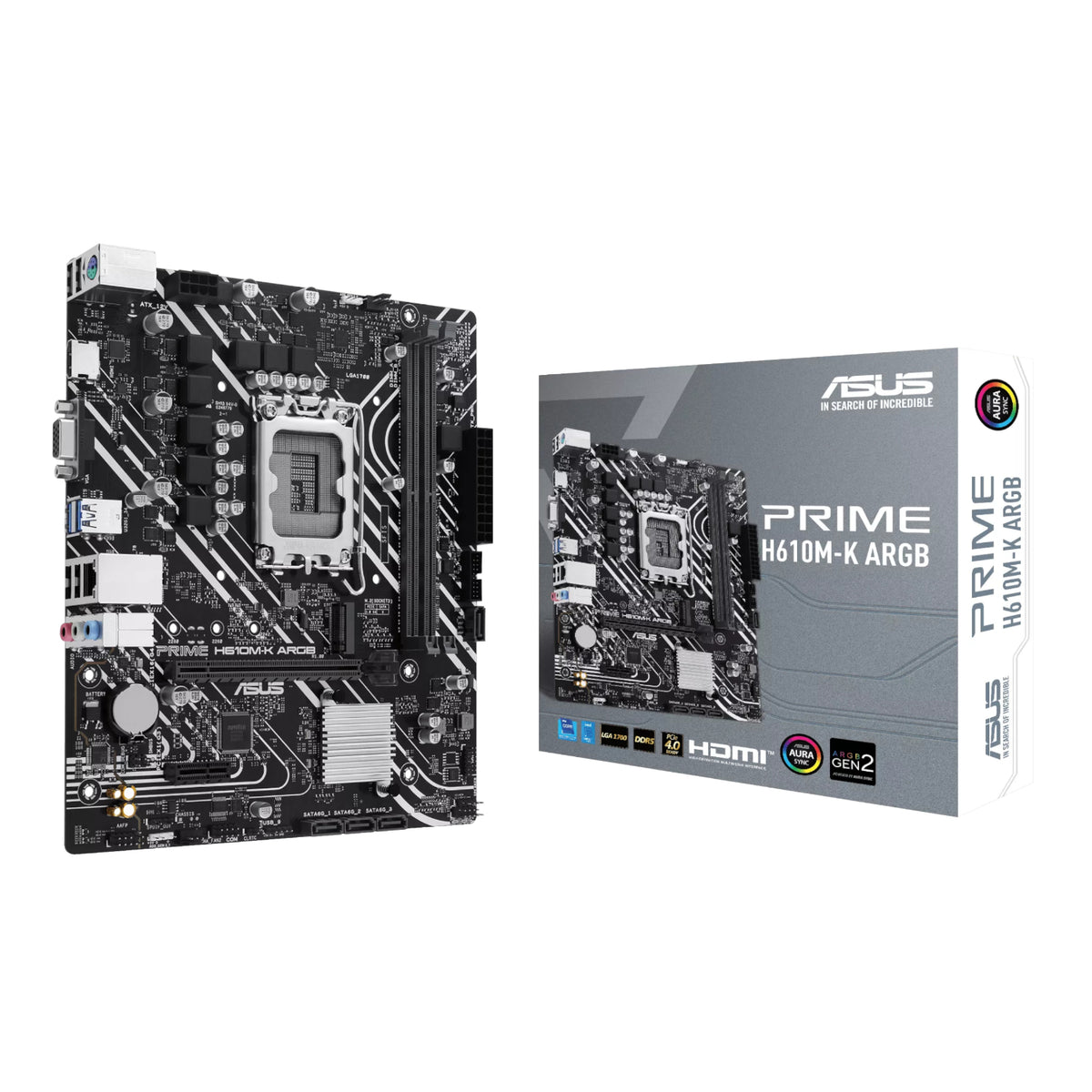 Image 1 for Asus PRIME H610M-K ARGB Intel LGA1700 M-ATX Motherboard