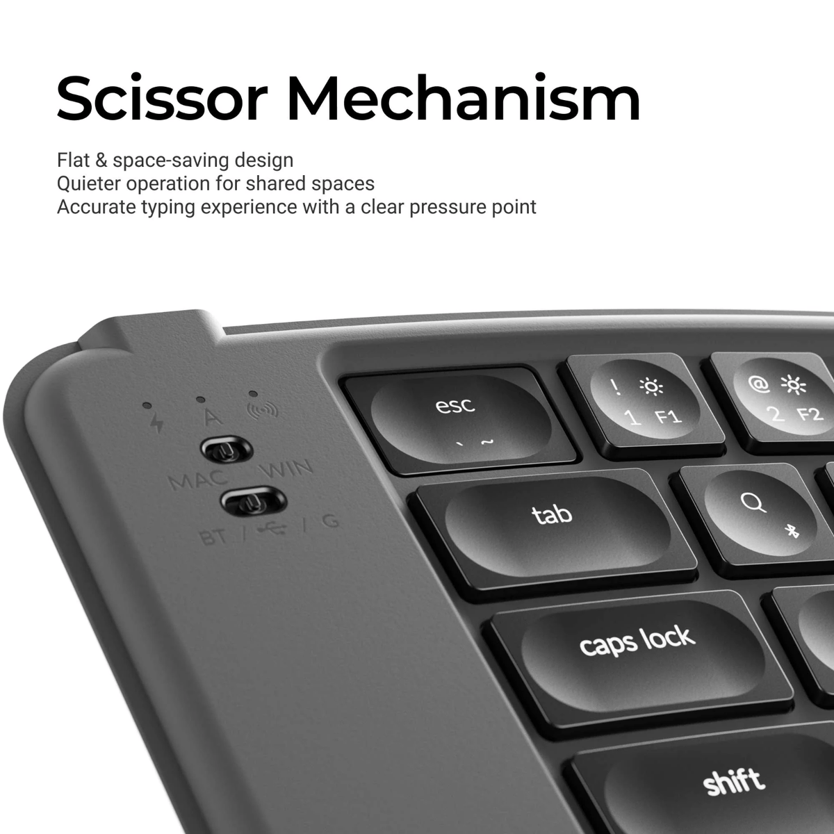 Image 2 for Keychron B11 Pro Ultra-Slim Wireless Foldable Keyboard Alice Layout - Space Gray
