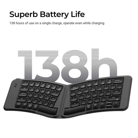 Image 3 for Keychron B11 Pro Ultra-Slim Wireless Foldable Keyboard Alice Layout - Space Gray