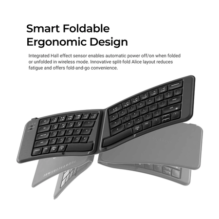 Image 6 for Keychron B11 Pro Ultra-Slim Wireless Foldable Keyboard Alice Layout - Space Gray