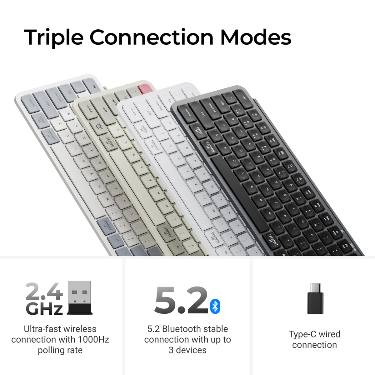 Image 5 for Keychron B1 Pro Ultra-Slim 75% Wireless Keyboard - Ivory White