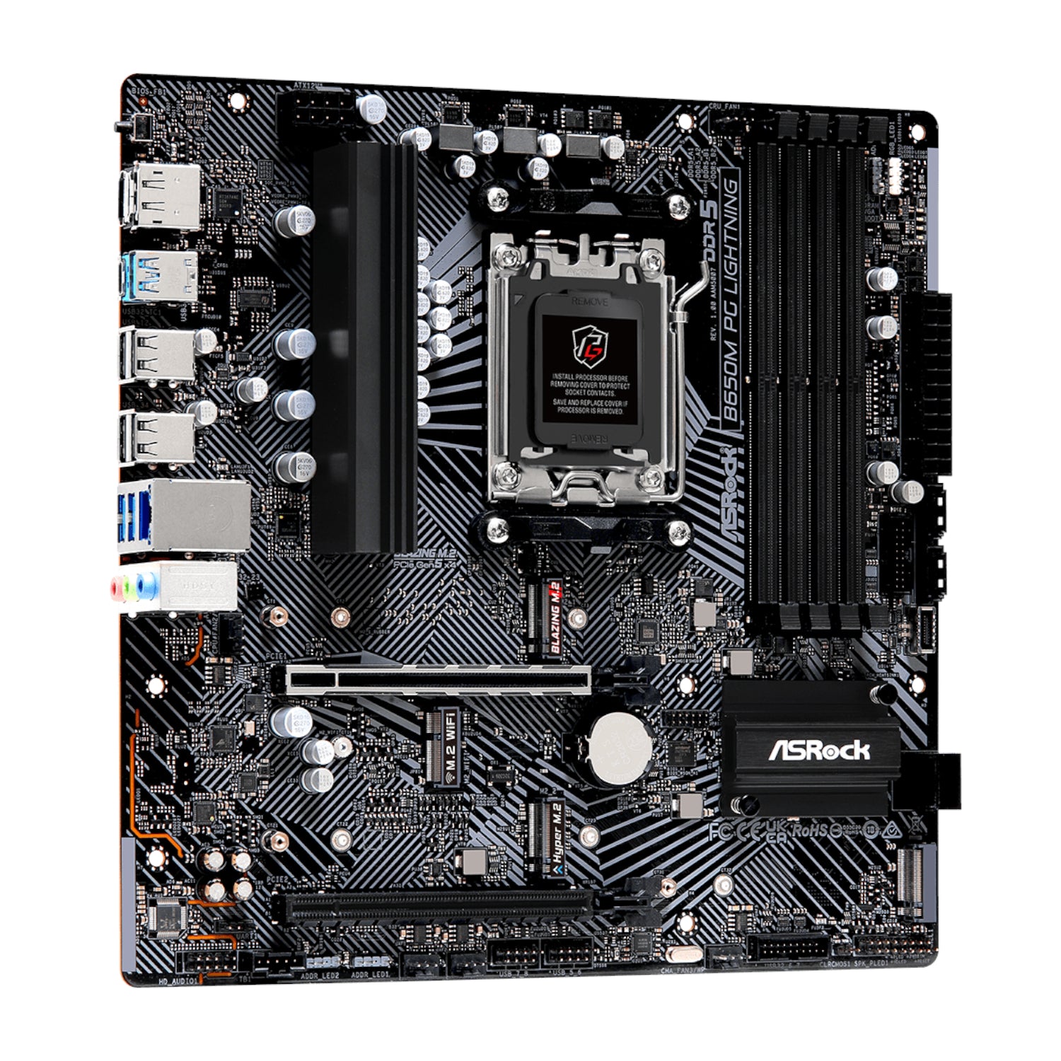 Image 3 for ASRock B650M PG Lightning AMD AM5 Micro ATX Motherboard