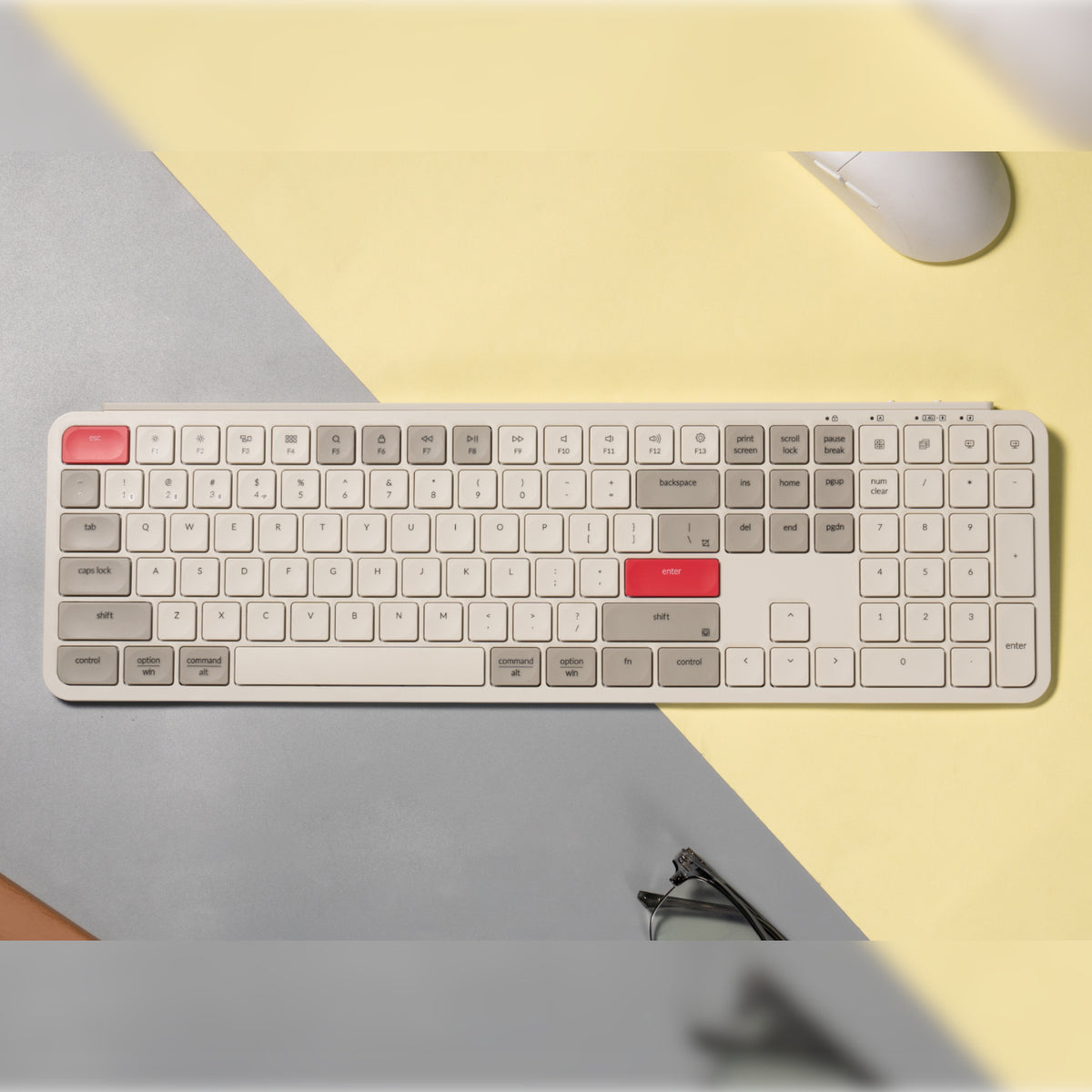 Image 5 for Keychron B6 Pro Ultra-Slim 100% Wireless Keyboard – Retro Red