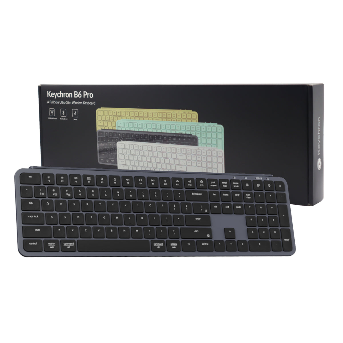 Image 10 for Keychron B6 Pro Ultra-Slim 100% Wireless Keyboard – Space Grey