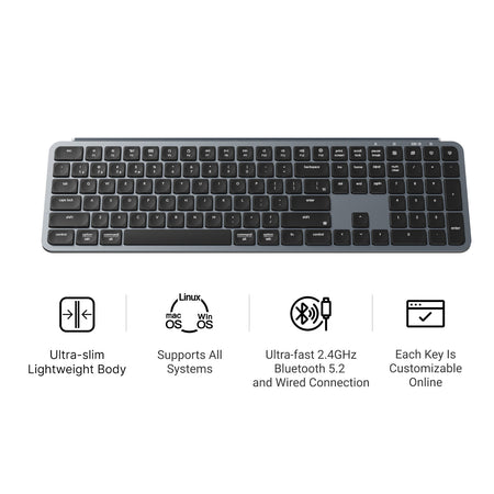 Image 3 for Keychron B6 Pro Ultra-Slim 100% Wireless Keyboard – Space Grey