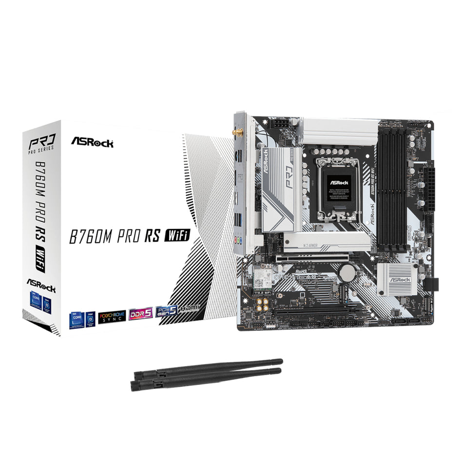 Image 1 for ASRock B760M Pro RS WiFi Intel LGA 1700 MATX Gaming Motherboard