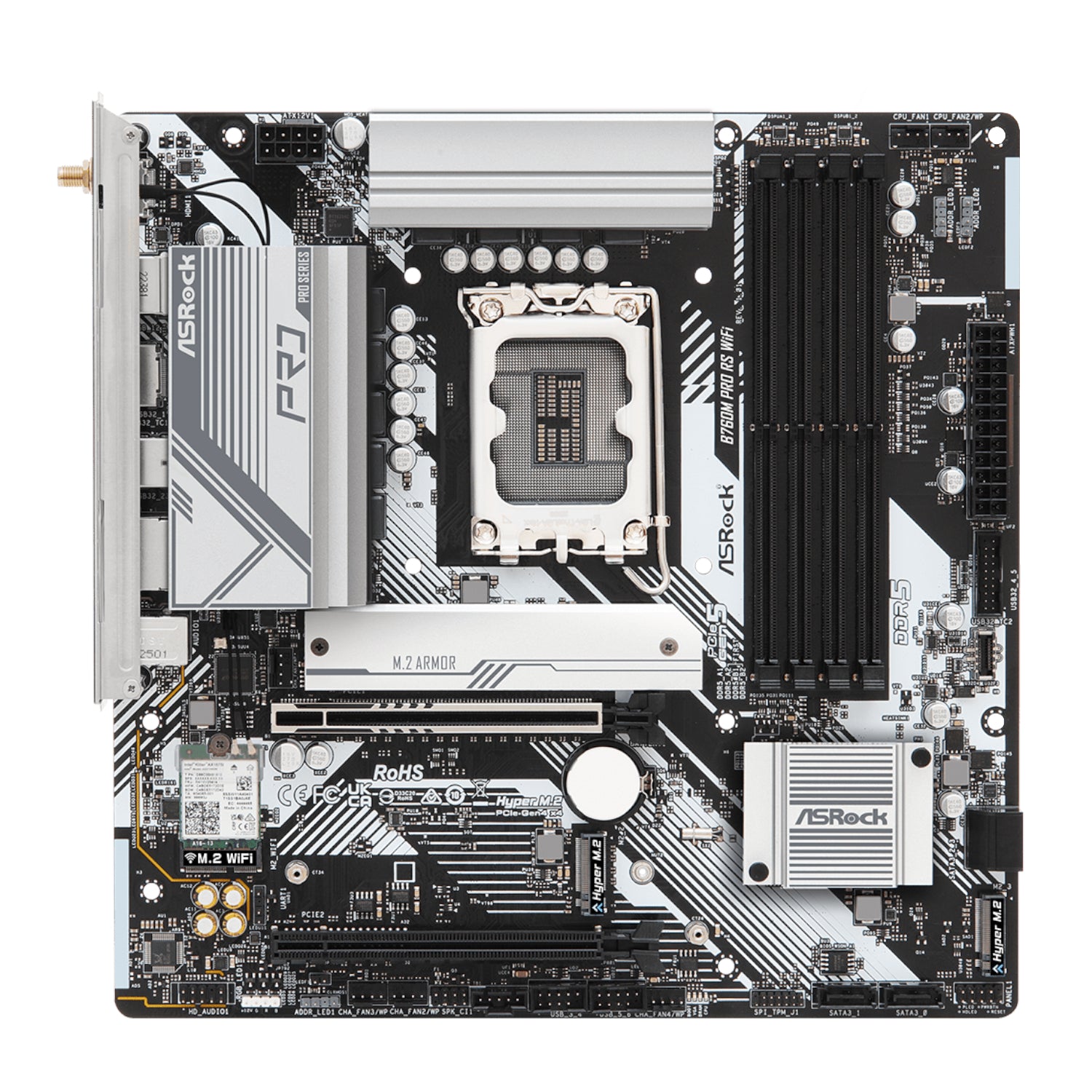 Image 2 for ASRock B760M Pro RS WiFi Intel LGA 1700 MATX Gaming Motherboard