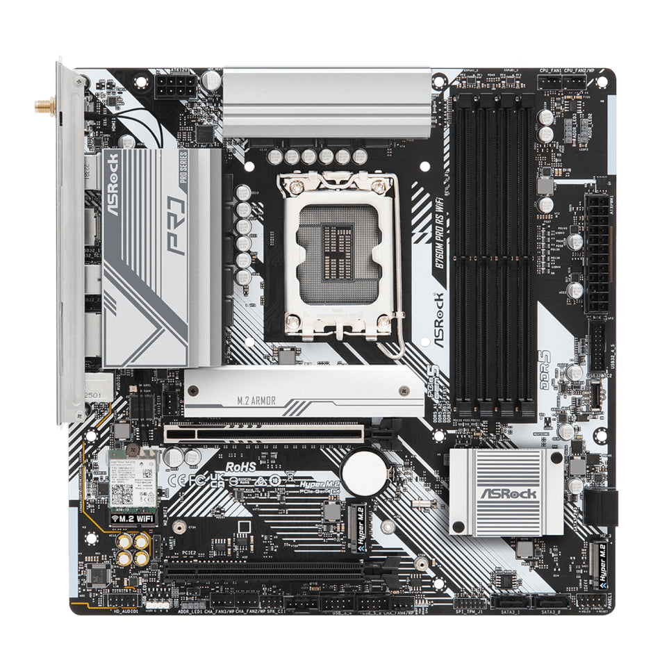 Image 2 for ASRock B760M Pro RS WiFi Intel LGA 1700 MATX Gaming Motherboard